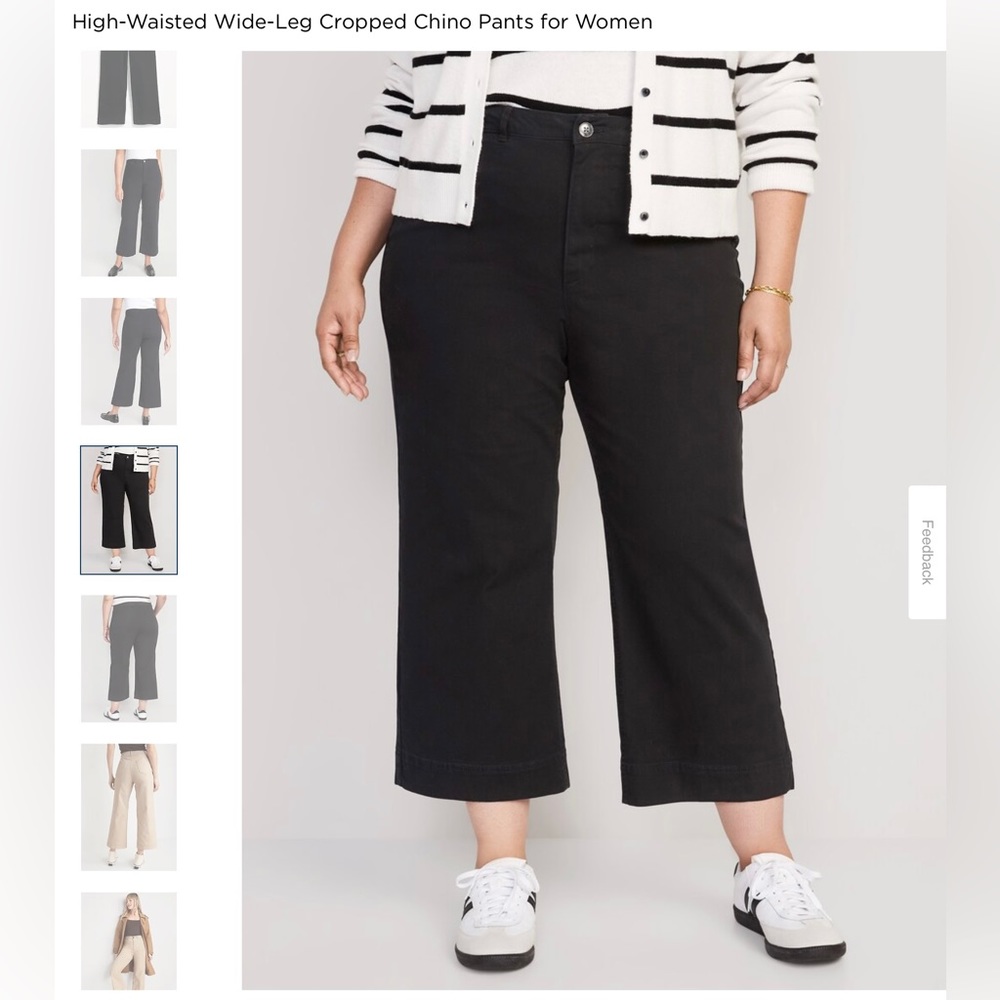 Old Navy High-Waisted Wide Leg Cropped Chino Pant. Size 26. NWT.